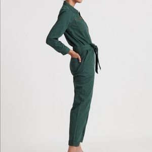 Lucky Brand Tie Front Jumpsuit in green